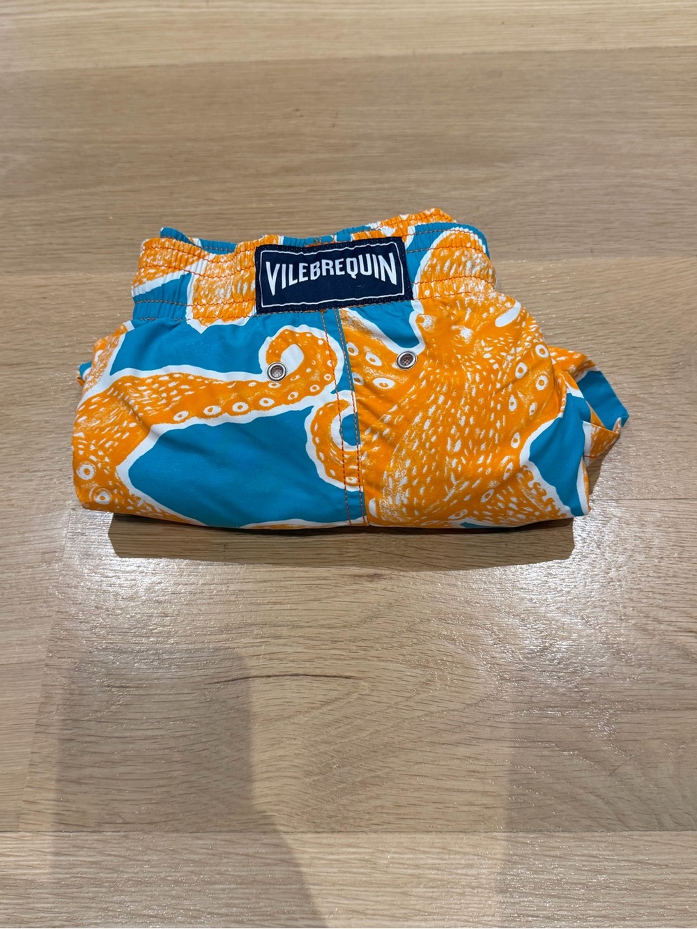 Vilebrequin Teal Swim Shorts with Orange Octopus Print Men’s 5XL